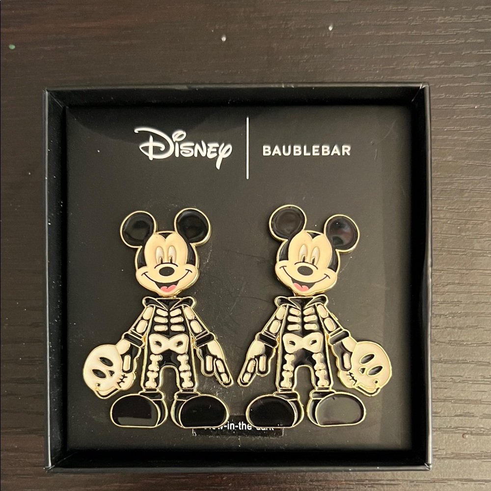 Disney BaubleBar Mickey Skeleton Earrings